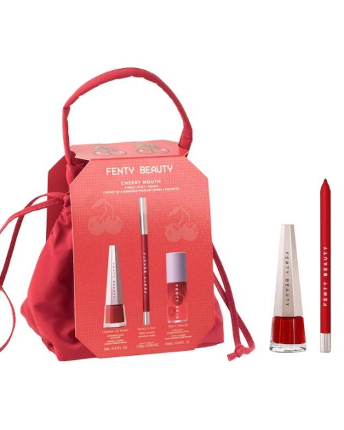 Fenty Beauty
Cherry Mouth 3-Piece Lip Set + Pouch