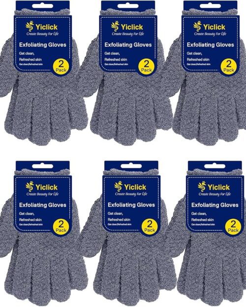 Yiclick 2pcs Heavy Exfoliating Gloves, Body Scrub Glove For Shower Bath, Body Scrub Exfoliator