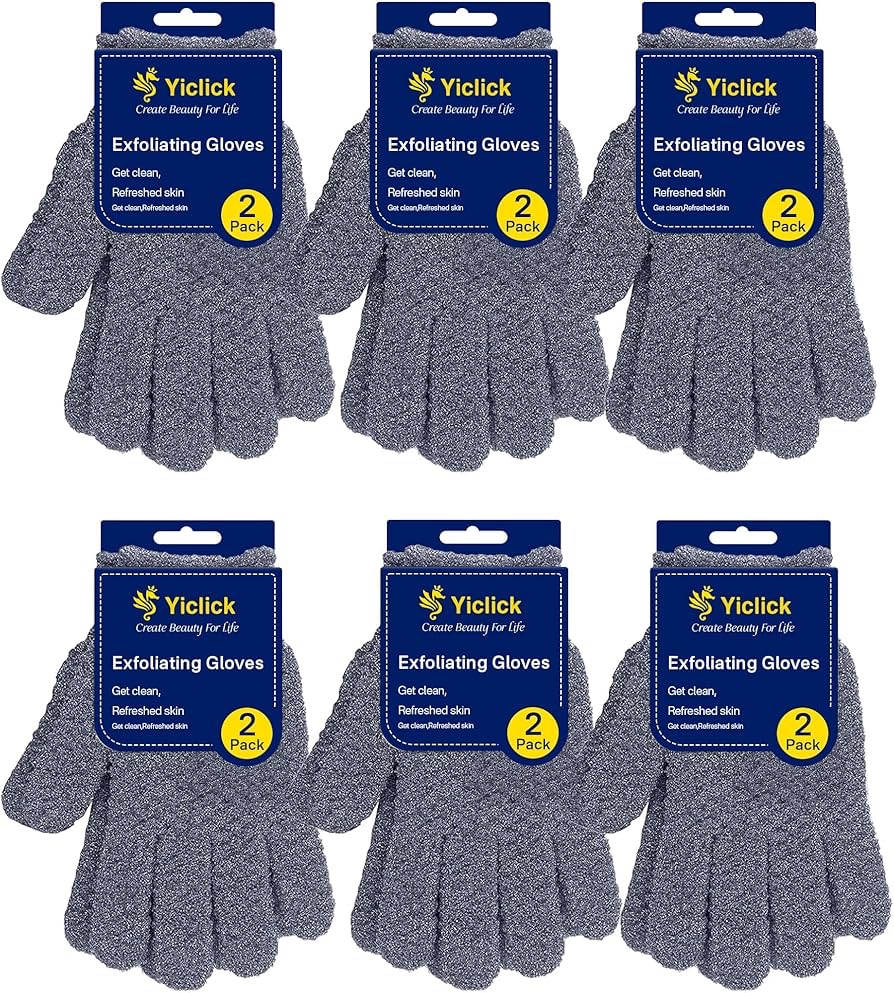 Yiclick 2pcs Heavy Exfoliating Gloves, Body Scrub Glove For Shower Bath, Body Scrub Exfoliator