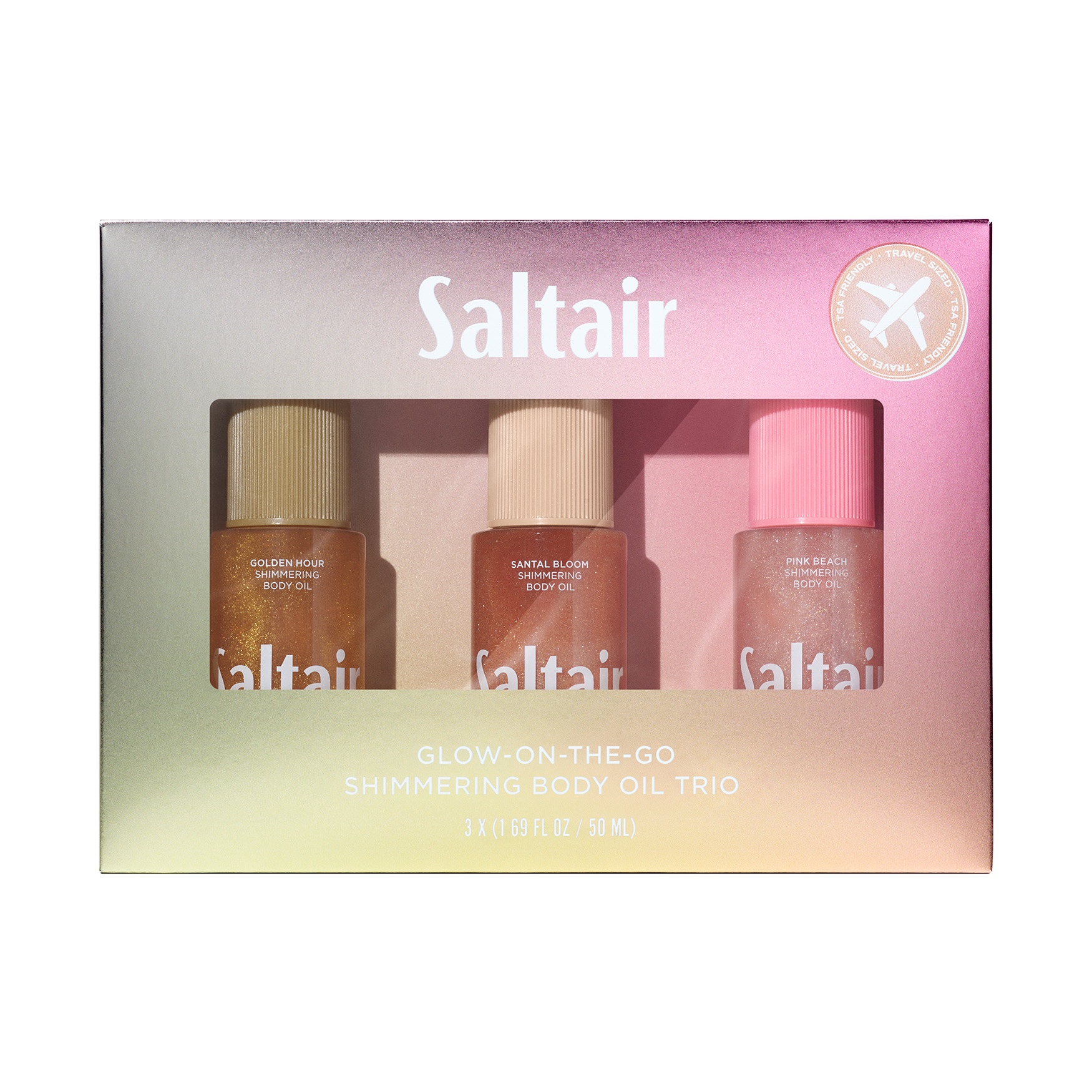 Saltair Glow-On-The-Go Shimmering Body Oil Trio