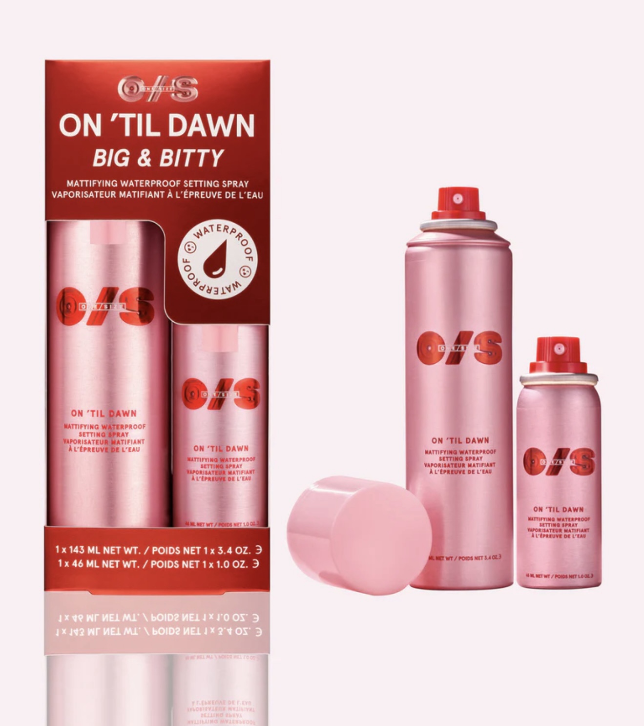 One/Size BIG & BITTY
ON 'TIL DAWN MATTIFYING WATERPROOF SETTING SPRAY DUO