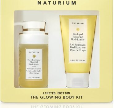 Naturium The Glowing Body Kit - The Glow Getter Multi-Oil Hydrating Body Wash & Bio-Lipid Restoring Body Lotion, 100 ml, 75 ml