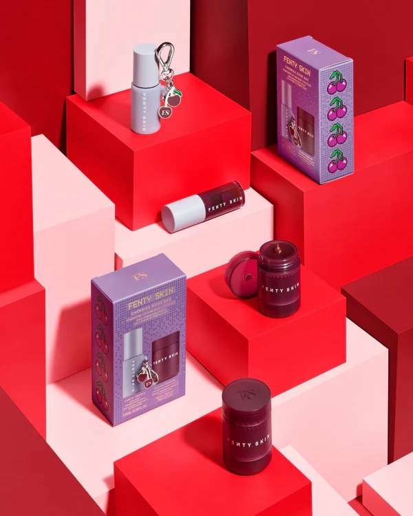 Fenty Beauty by Rihanna Cherriez Gone Bad Hydrating Lip Care Duo + Keychain - Image 3