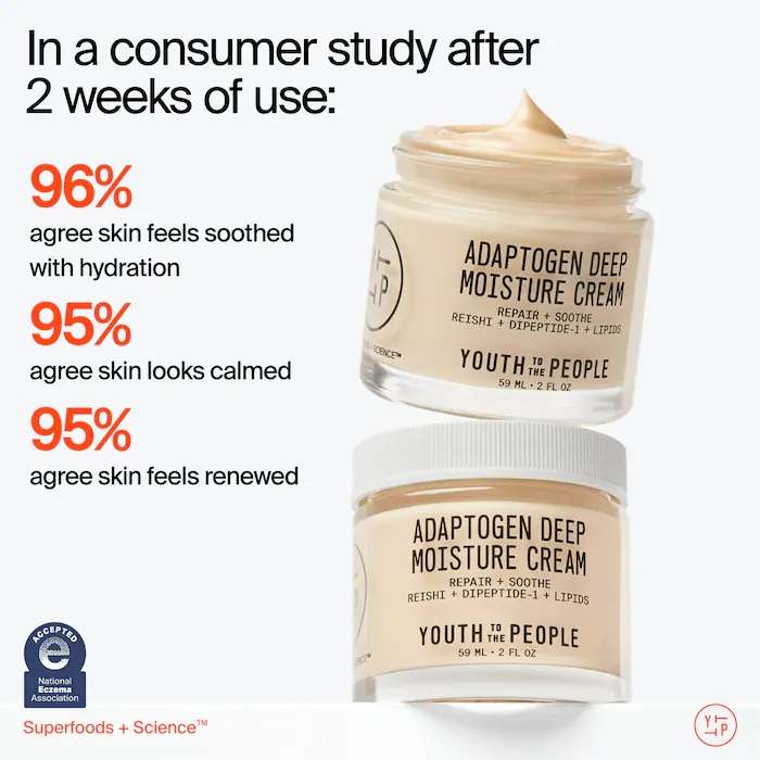 Youth To The People Adaptogen Skin Repairing Moisturizer with Peptides for Sensitive & Dry Skin - Image 3