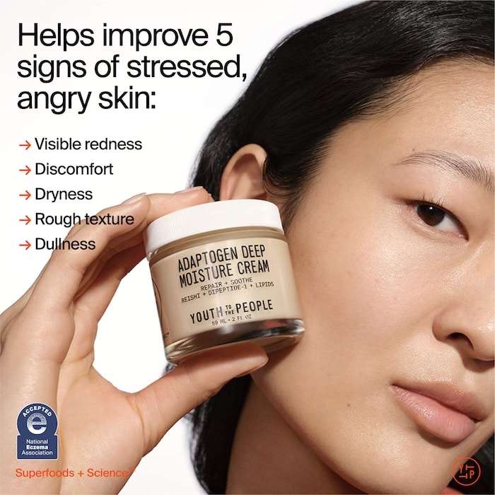Youth To The People Adaptogen Skin Repairing Moisturizer with Peptides for Sensitive & Dry Skin - Image 4