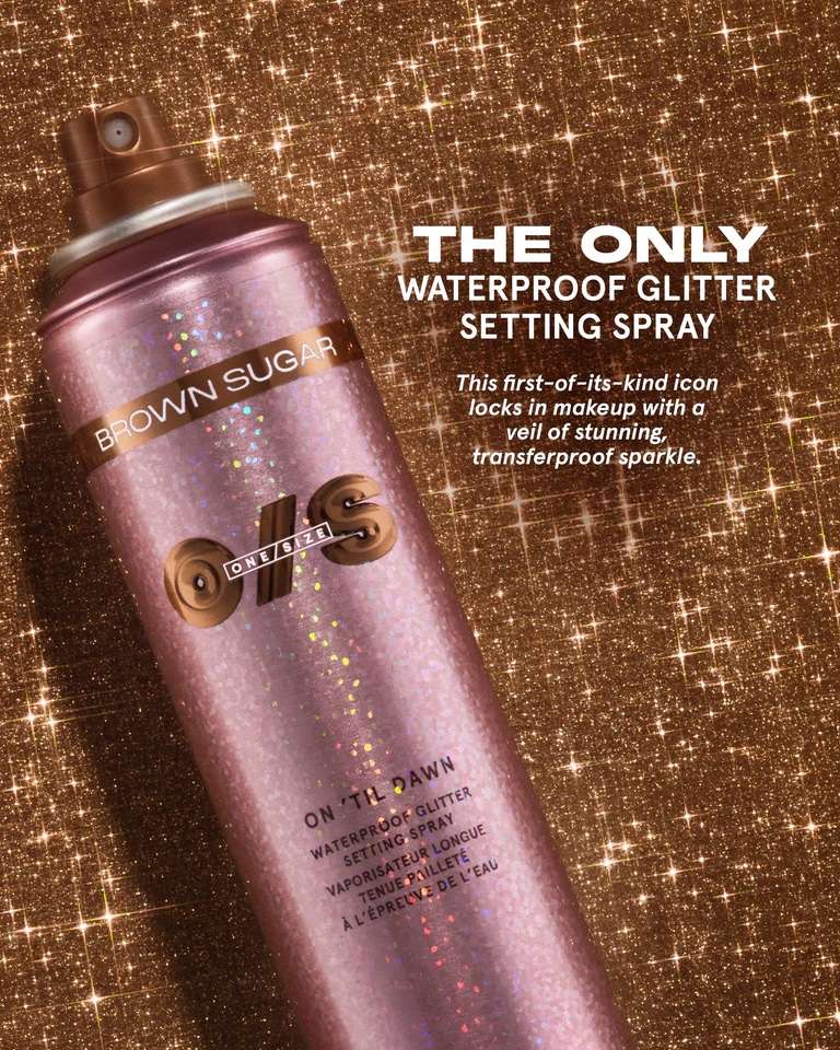 One/size On ‘Til Dawn
Waterproof Glitter Setting Spray – Brown Sugar - Image 2