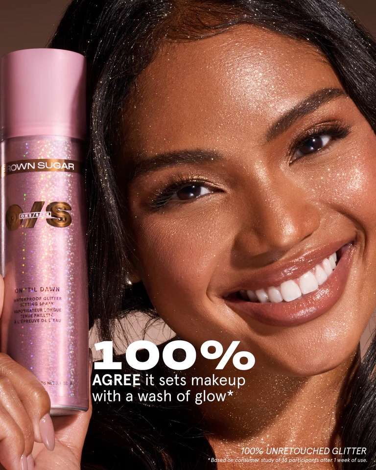 One/size On ‘Til Dawn
Waterproof Glitter Setting Spray – Brown Sugar - Image 3