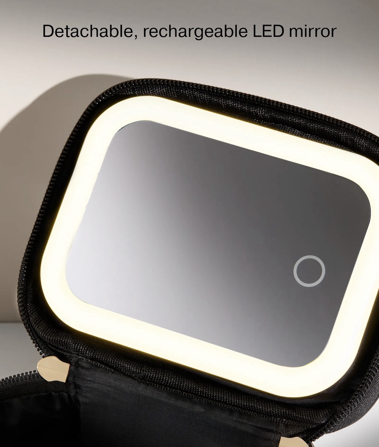 Beauty Bay LED Mirror Mini Travel Beauty Bag Black - Image 3
