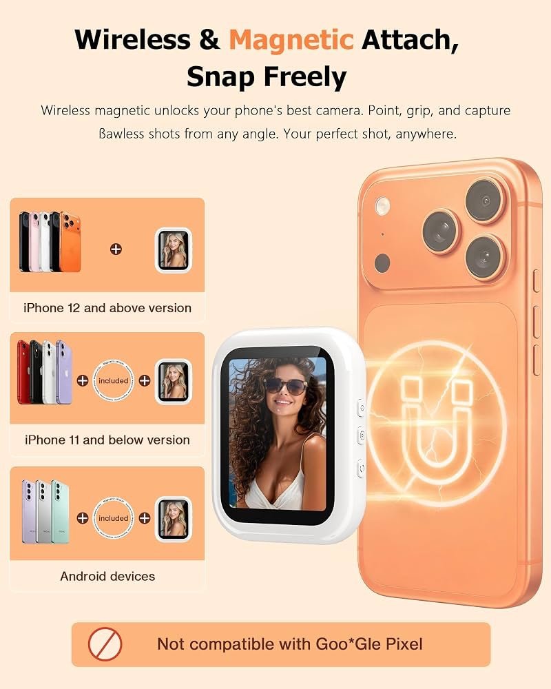 SOLLLife Magnetic Wireless Vlog Selfie Monitor for iPhone & Android - Image 2