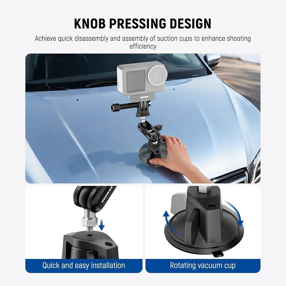 NEEWER CA158 Suction Cup Phone Holder & Camera Mount kit - Image 4