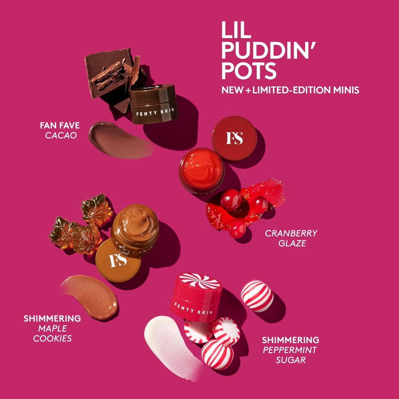 Fenty Skin Lil Puddin’ Pots Mini Intensive Recovery Lip Mask Set - Image 2